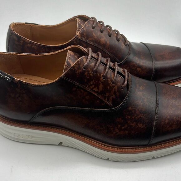 Taft cap‎ toe Lace up espresso Model 102 leather Men dress shoes - Men 10.5 New - Picture 2 of 12